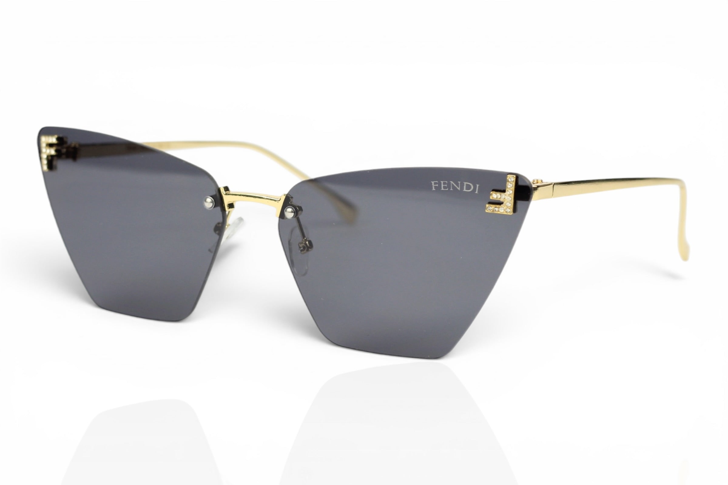 Fendi Geometric Rimless Sunglasses