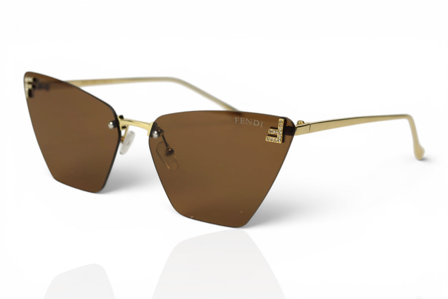 Fendi Geometric Rimless Sunglasses